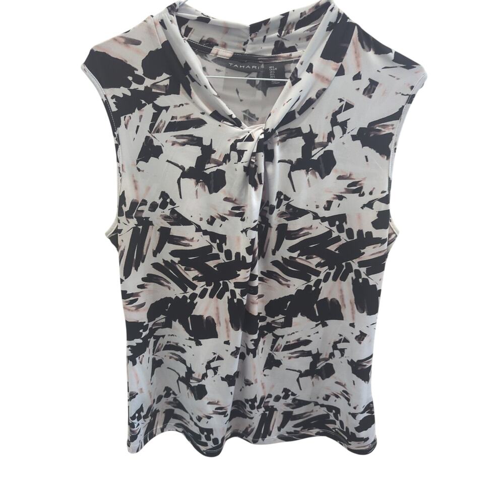 TAHARI Women's Lightweight Stretch Poly Shirt Blouse Tank Top Multicolor Large